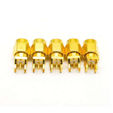 5pcs SMA Male RF Connector for 1.6mm PCB Straight RF Connector Adapter
