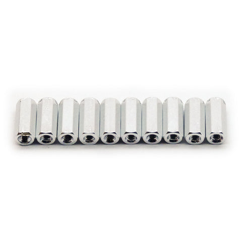 10pcs M2x10mm Hexagonal Aluminum Anodized Spacer Standoff (Silver)