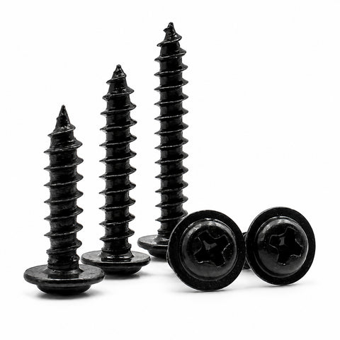 50pcs Black Oxide Phillips Wafer Head Self Tapping Plastic Screws Sizes M2-M3
