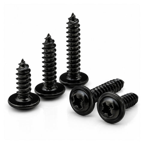 50pcs Black Oxide Phillips Wafer Head Self Tapping Plastic Screws Sizes M2-M3