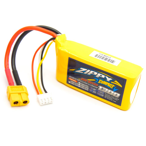 Zippy Compact 1300mAh 3S 11.1V 25C 35C LiPo Battery (XT60 Connector)