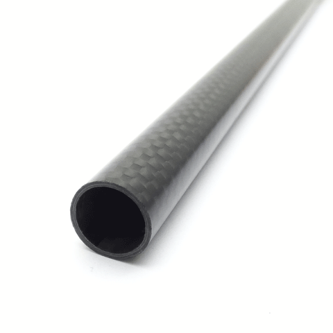 14mm Diameter Carbon Fiber Tube 14x400mm 1mm Wall Plain Weave Matte Finish