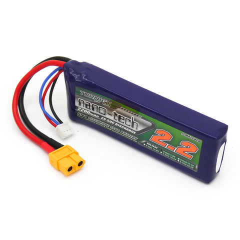 Turnigy Nano-Tech 2200mAh 2S LiPo Battery Pack 7.4V 25C 50C (XT60 Connector)