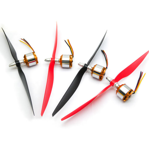 4pcs 2212 1000KV 2-4S Brushless Motor with 10x4.5 Propellers Set