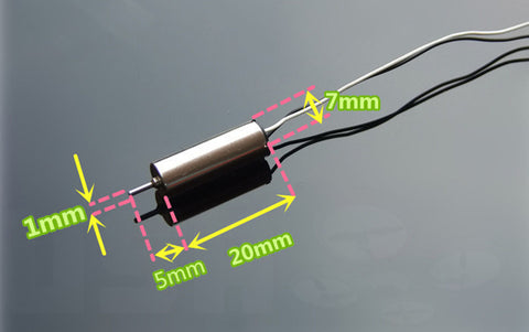 4pcs 720 Brushed Motor Set 4pcs 7x20mm Coreless Motor 1mm Shaft (2x CW / 2x CCW)