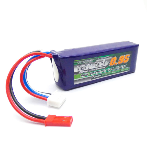 Turnigy Nano-Tech 950mAh 3S 11.1V LiPo Battery 25C 50C (JST Connector)