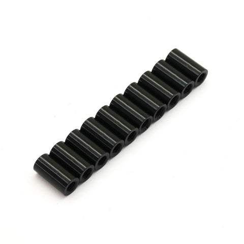 10pcs M3x10mm Aluminum Anodized Spacer Standoff (Black)