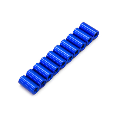 10pcs M3x10mm Aluminum Anodized Spacer Standoff (Blue)