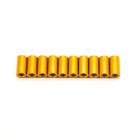10pcs M3x10mm Aluminum Anodized Spacer Standoff (Gold)