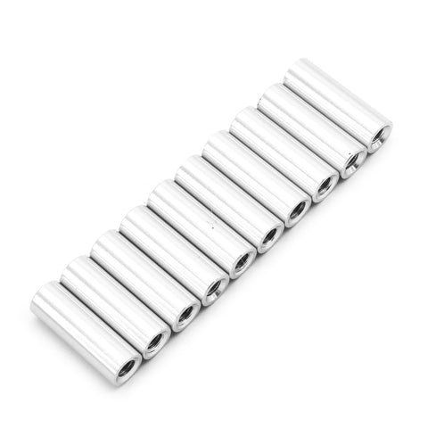 10pcs M3x15mm Aluminum Anodized Spacer Standoff (Silver)