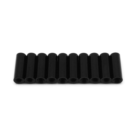 10pcs M3x15mm Aluminum Anodized Spacer Standoff (Black)