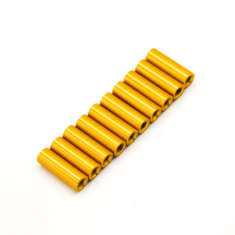 10pcs M3x15mm Aluminum Anodized Spacer Standoff (Gold)