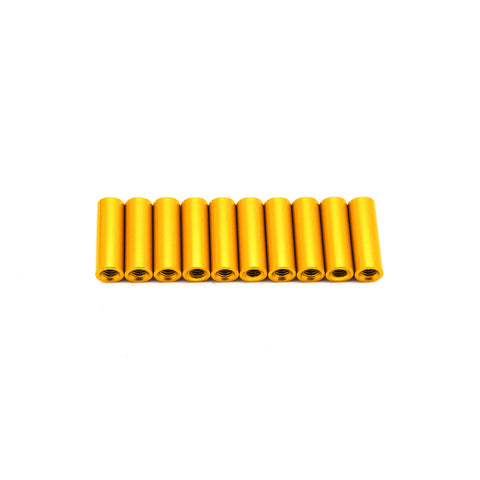 10pcs M3x15mm Aluminum Anodized Spacer Standoff (Gold)