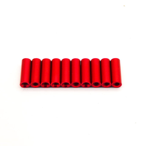 10pcs M3x15mm Aluminum Anodized Spacer Standoff (Red)