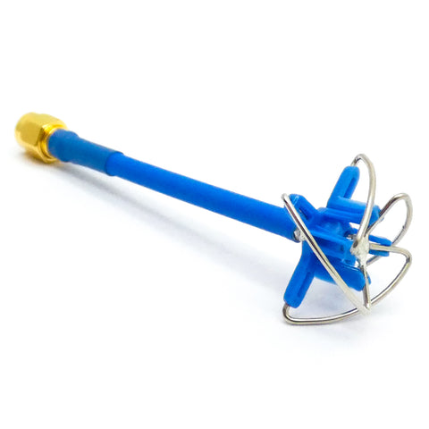 2pcs 5.8GHz Cloverleaf Antenna FPV Receiver Transmitter 5dbi RHCP SMA (Blue)