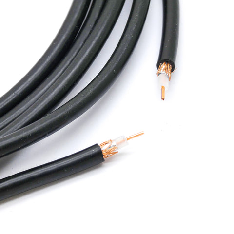 5FT RG58 Coaxial Cable Shielded with Black PVC Jacket Solid Copper Core