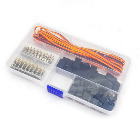 180pcs 30pairs 2.54mm Custom Servo Wire Kit with 16ft of Cable, Male/Female Connectors and Pins