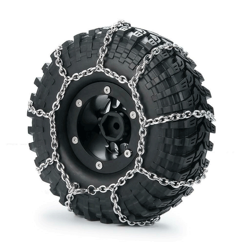 2pcs RC Car Metal Snow Chain for 120mm Tires 1:10 Scale Crawler