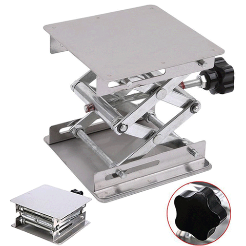 100x100mm Adjustable Lift Table Stainless Steel 45-160mm Range