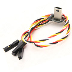 Right Angle 90-Degree Mini-USB FPV Cable Audio Video Output with DC Voltage and GND