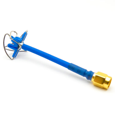2pcs 5.8GHz Cloverleaf Antenna FPV Receiver Transmitter 5dbi RHCP SMA (Blue)