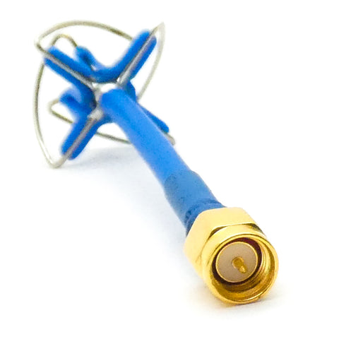 2pcs 5.8GHz Cloverleaf Antenna FPV Receiver Transmitter 5dbi RHCP SMA (Blue)