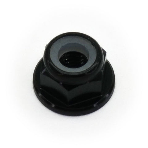 10pcs M2 Flange Locking Hex Nuts Nylon Insert Anodized Aluminum (Black)
