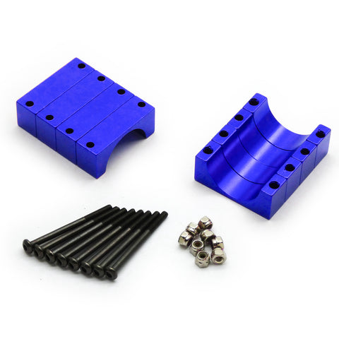 4 Sets 22mm Diameter CNC Aluminum Tube Clamp Mount (Blue Anodized)