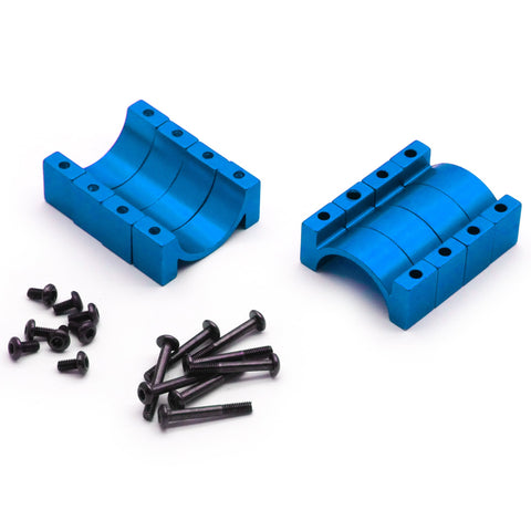 4 Sets 22mm Diameter CNC Aluminum Tube Clamp Mount (Blue Anodized)
