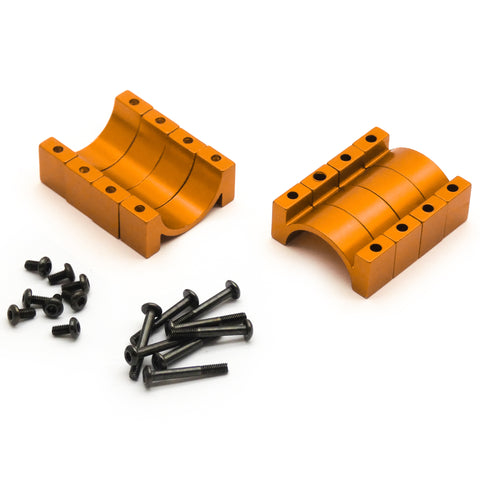 4 Sets 22mm Diameter CNC Aluminum Tube Clamp Mount (Orange Anodized)
