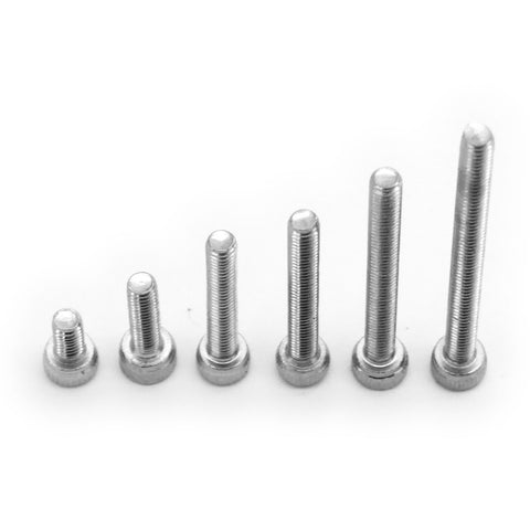50 Pack Stainless Steel Hex Head M2.5 Screws - 5mm to 30mm Length