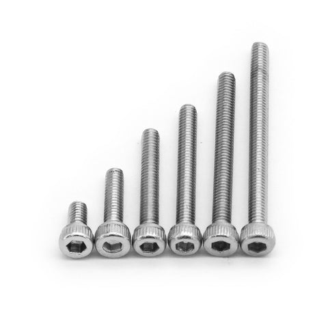 50 Pack Stainless Steel Hex Head M2.5 Screws - 5mm to 30mm Length