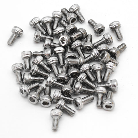 50 Pack Stainless Steel Hex Head M2.5 Screws - 5mm to 30mm Length