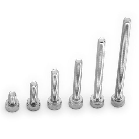50 Pack Stainless Steel Hex Head M3 3mm Screws - 5mm to 40mm Length