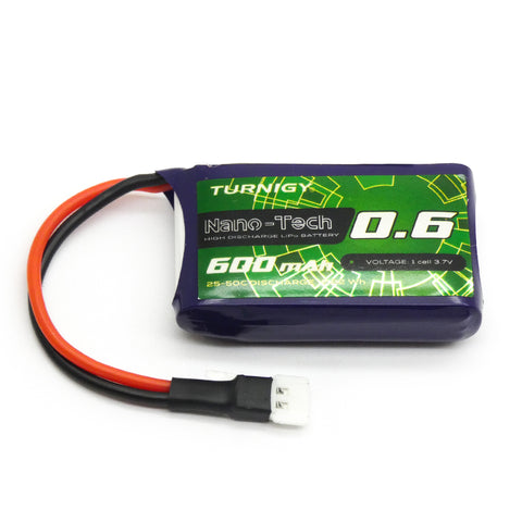 Turnigy Nano-Tech 600mAh 1S 3.7V LiPo Battery 25C 50C (Losi Connector)