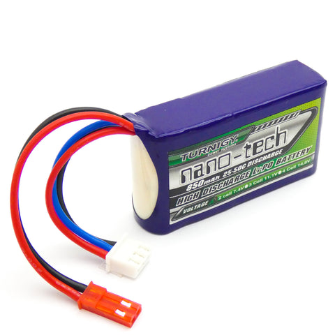 Turnigy Nano-Tech 850mAh 2s 7.4v 25C 40C LiPo Battery Pack (JST Connector)