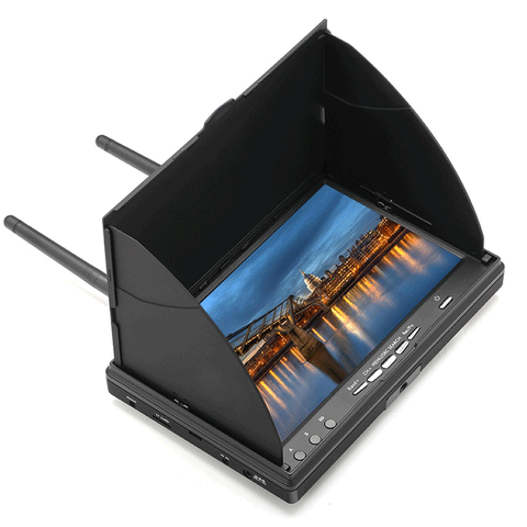 5.8GHz AIO 7" FPV Monitor Built-In Battery 800x480 with DVR and 40Ch Diversity
