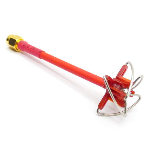 2pcs 5.8GHz Cloverleaf Antenna FPV Receiver Transmitter 5dbi RHCP RP-SMA (Red)