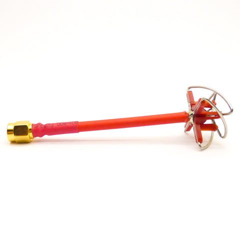2pcs 5.8GHz Cloverleaf Antenna FPV Receiver Transmitter 5dbi RHCP RP-SMA (Red)