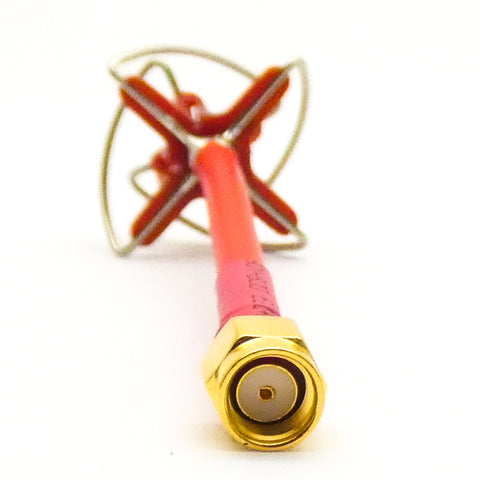 2pcs 5.8GHz Cloverleaf Antenna FPV Receiver Transmitter 5dbi RHCP RP-SMA (Red)