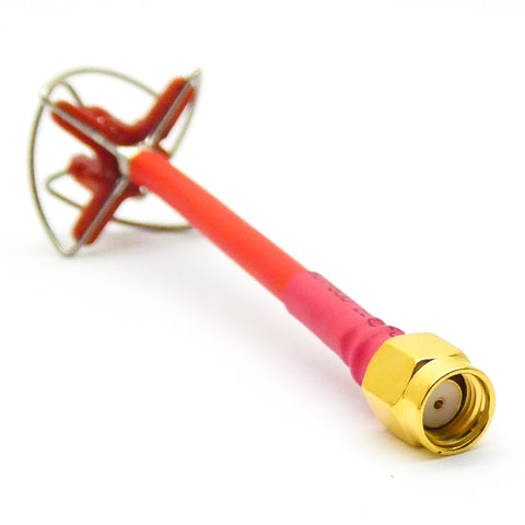 2pcs 5.8GHz Cloverleaf Antenna FPV Receiver Transmitter 5dbi RHCP RP-SMA (Red)