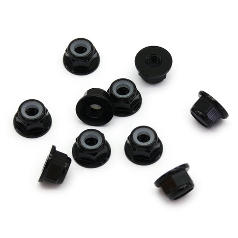 10pcs M2 Flange Locking Hex Nuts Nylon Insert Anodized Aluminum (Color Options)