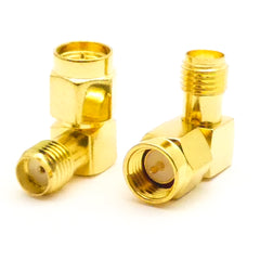 10pcs Coaxial Right Angle Gold Plated Adapter Converter for 5.8GHz / 2.4GHz Applications (SMA Male to SMA Female)