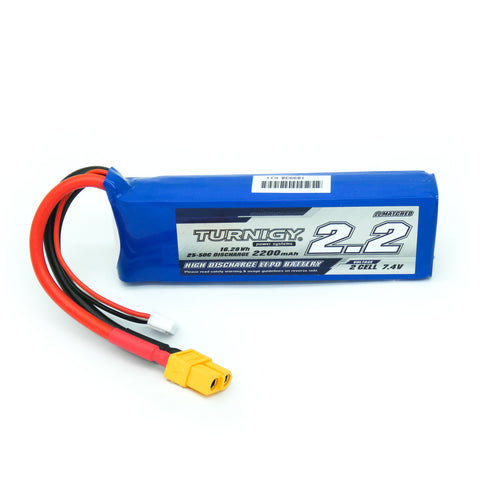 Turnigy 2200mAh 2S 7.4V LiPo Battery 25C 50C (XT60 Connector)