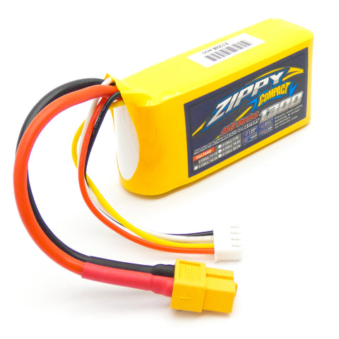 Zippy Compact 1300mAh 3S 11.1V 25C 35C LiPo Battery (XT60 Connector)