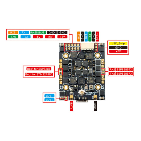 CruxF405HD ELRS AIO 3in1 Flight controller built-in UART 2.4G ELRS and 20A ESC