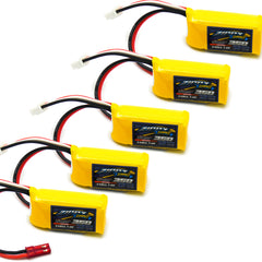 5pcs Zippy Compact 350mAh 2S Lipo Battery Pack 20c 30c 7.4v (JST Connector)