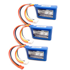 3pcs Turnigy 800mAh 3S LiPo Battery Pack 11.1V 20C 30C (JST Connector)