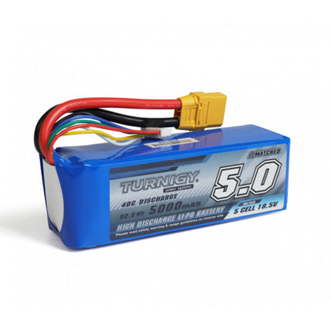 Turnigy 5000mAh 5S 40C 18.5V Lipo Battery Pack w/ XT90
