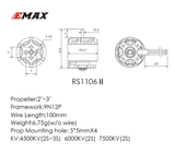 4pcs Emax 1106 II Brushless Motors 6000KV 2-3S 15A for 2-3" Propeller Drones